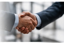 Business partnership handshake